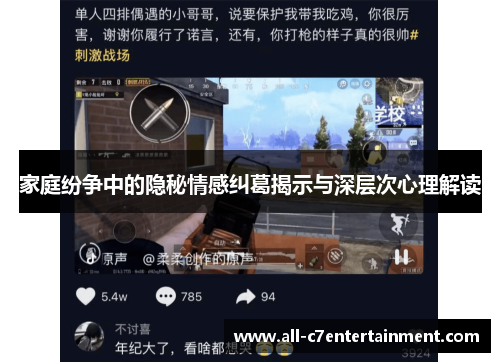 家庭纷争中的隐秘情感纠葛揭示与深层次心理解读 家庭纷争中的隐秘情感纠葛揭示与深层次心理解读